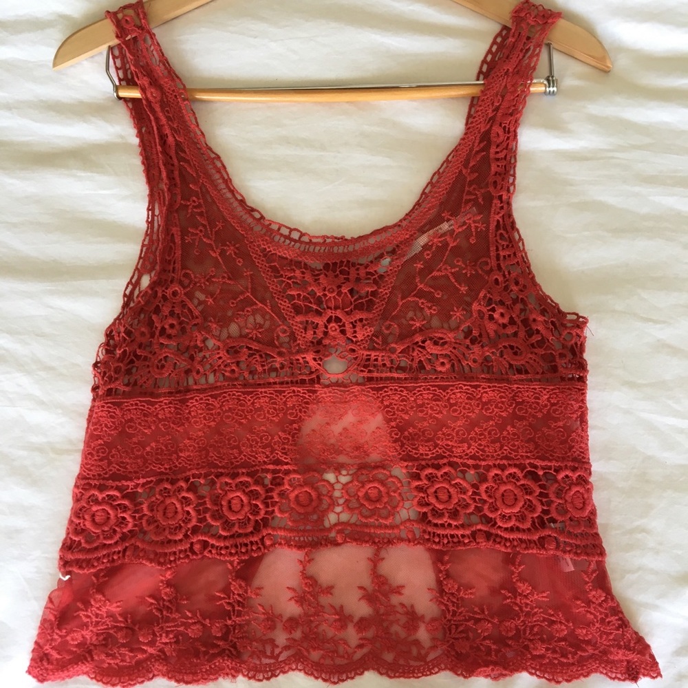 Lace, open back tank